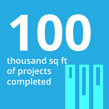 100 thousand sq ft of projects completed